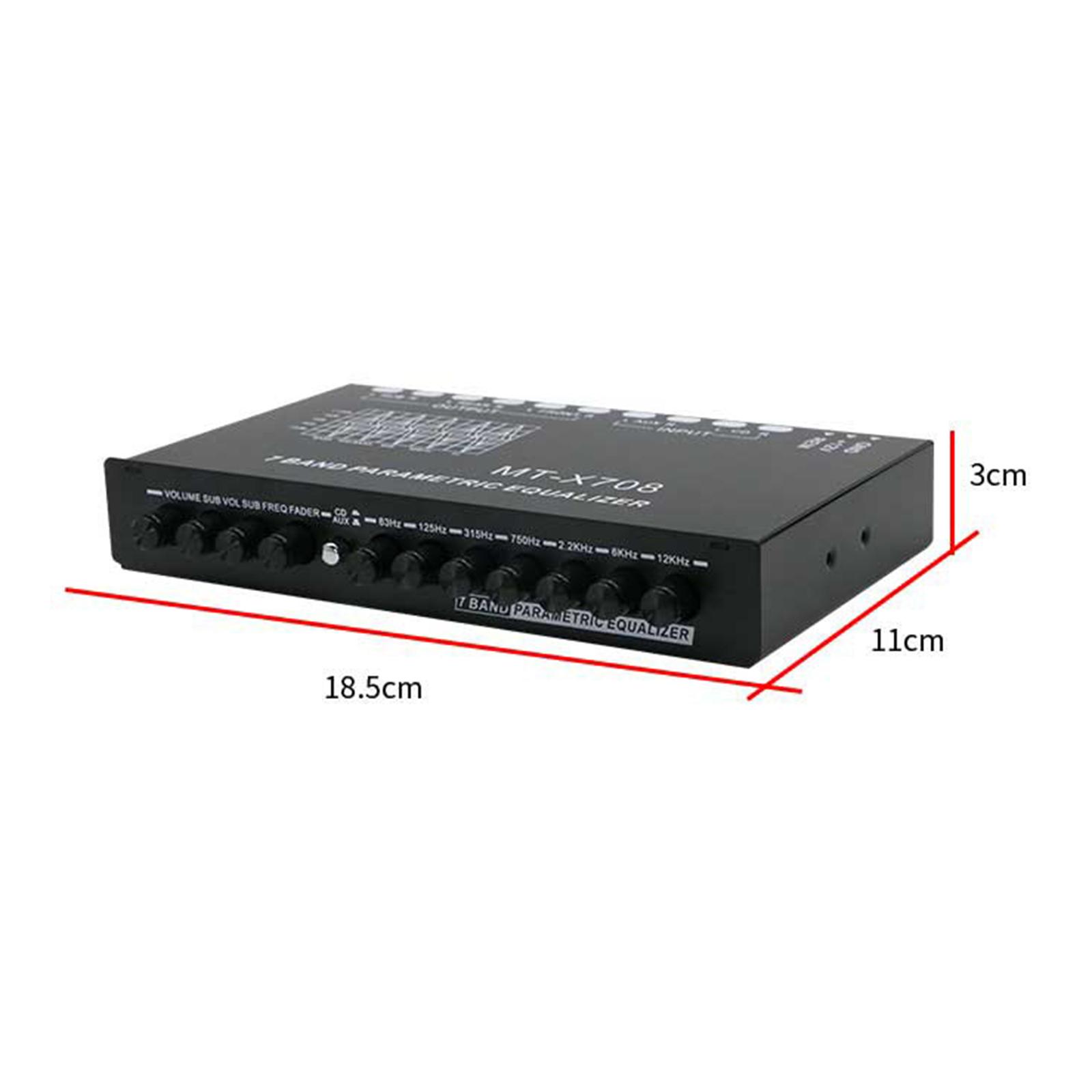 Audio Music Equalizer - 7-bands EQ equalizer DC 12V subwooferuitgang