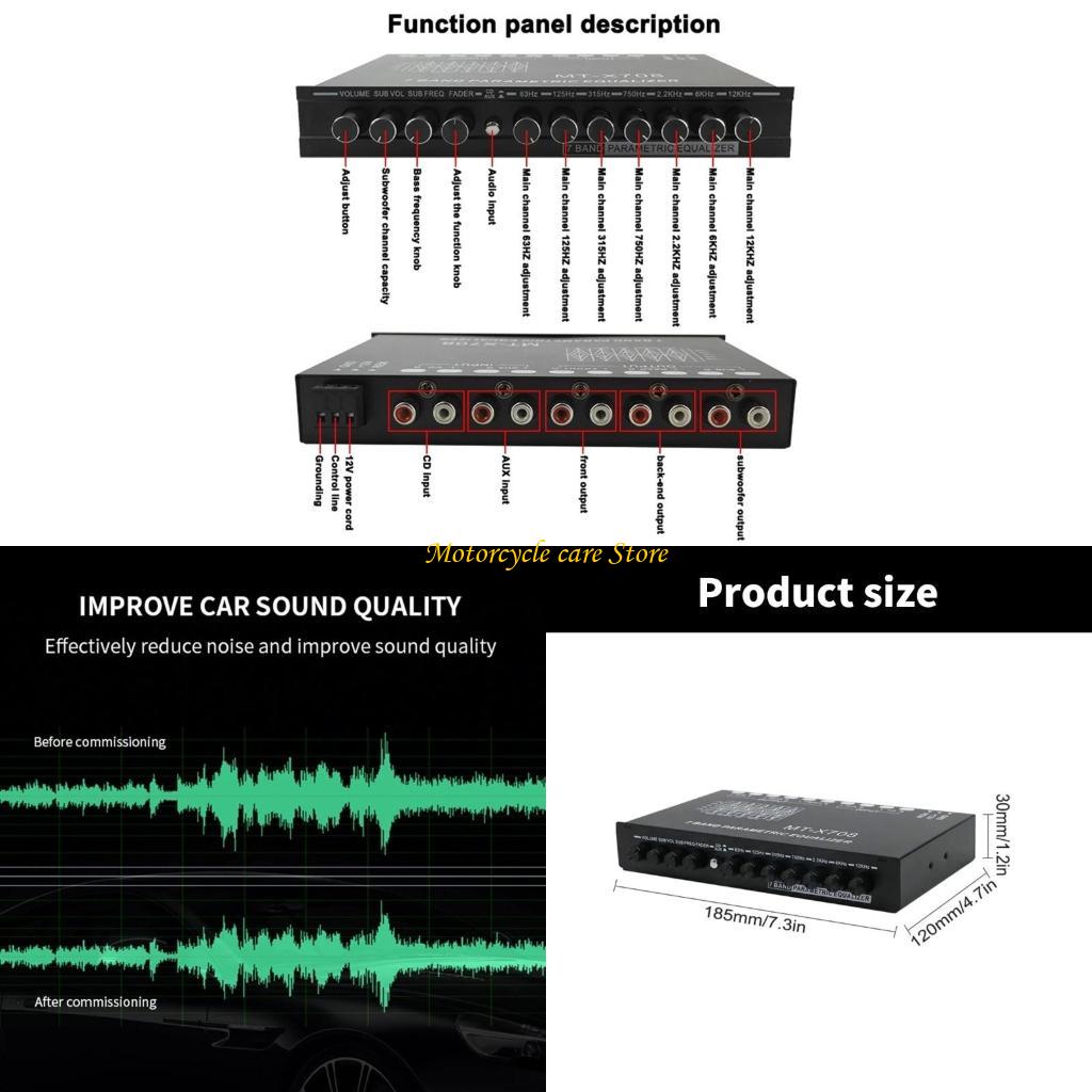 Audio Music Equalizer - Innovatieve 7-bands autoradio-equalizer met eenvoudige installatie