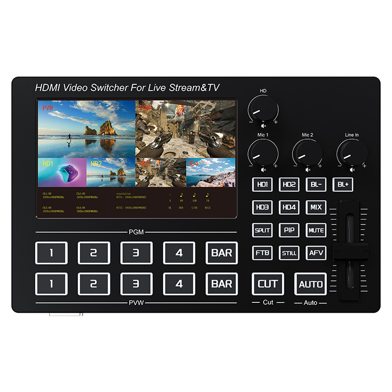 Audio Music Live - 1080P 4-kanaals HDMI live streaming videomixer