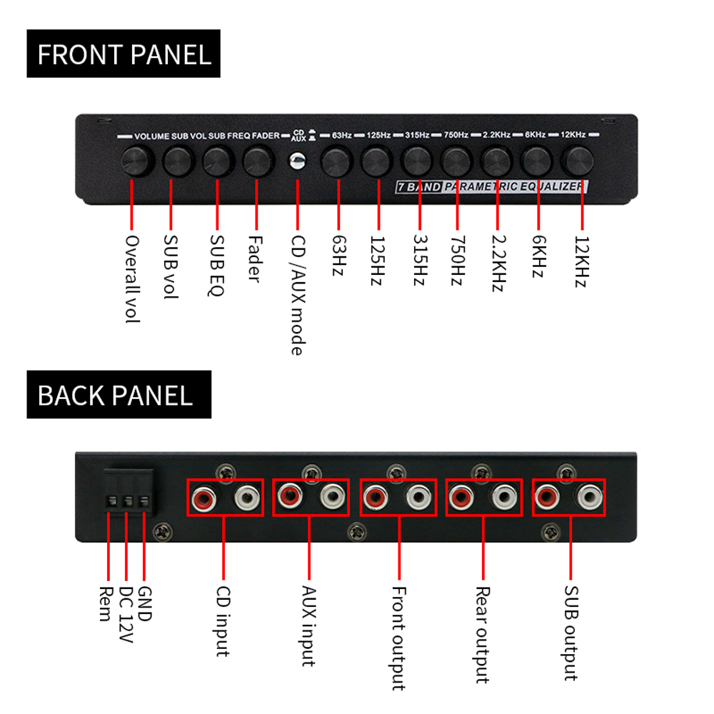 Professionele 7 Band Auto Equa - Audio Music Equalizer recensie en prijs